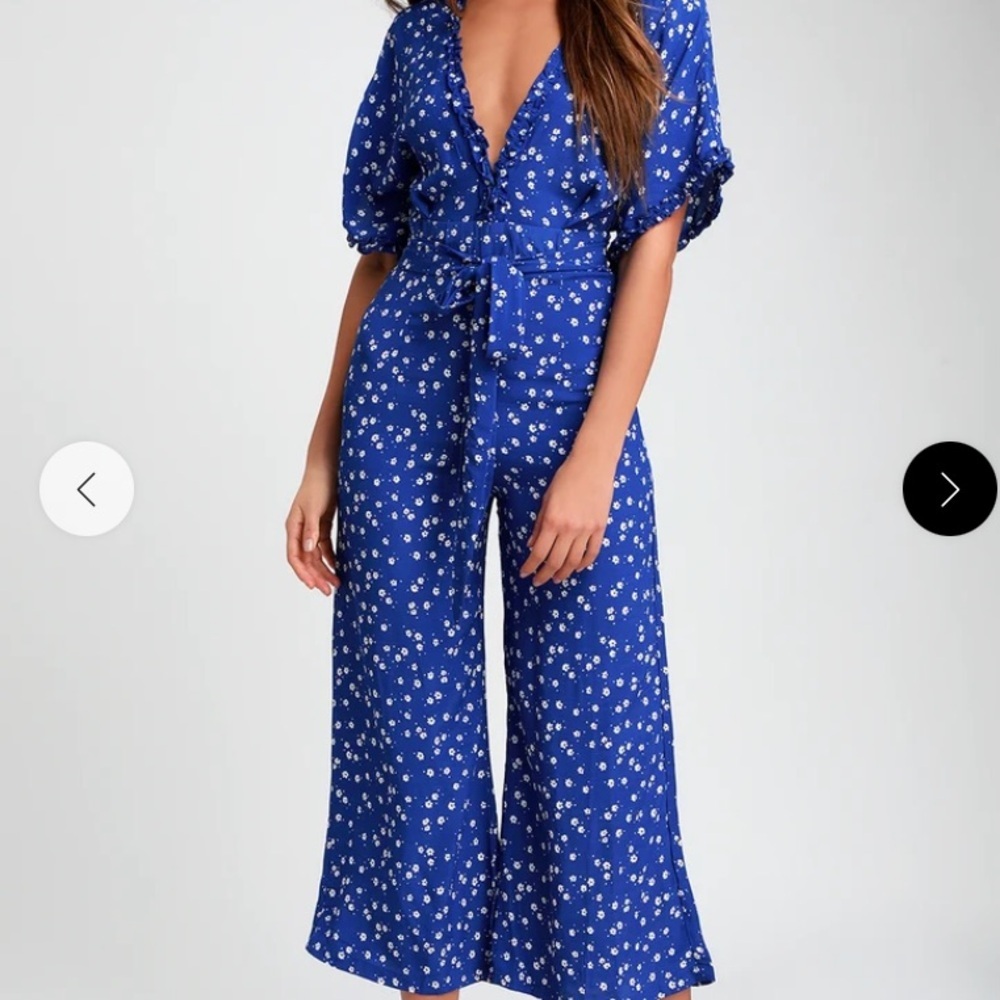 NWT Tuckernuck Faithful The Brand La Villa Cobalt Blue Wide-Leg Jumpsuit 6 - Picture 2 of 14